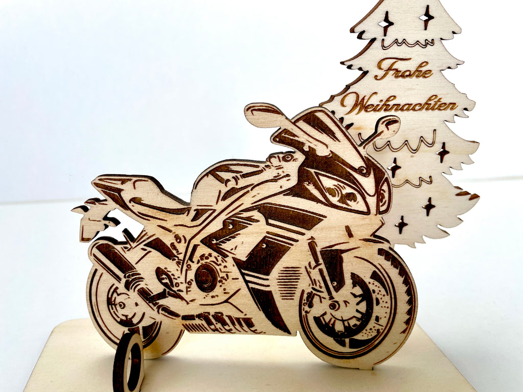 Motorrad 125er – Dein personalisiertes Weihnachts-Geldgeschenk aus Holz