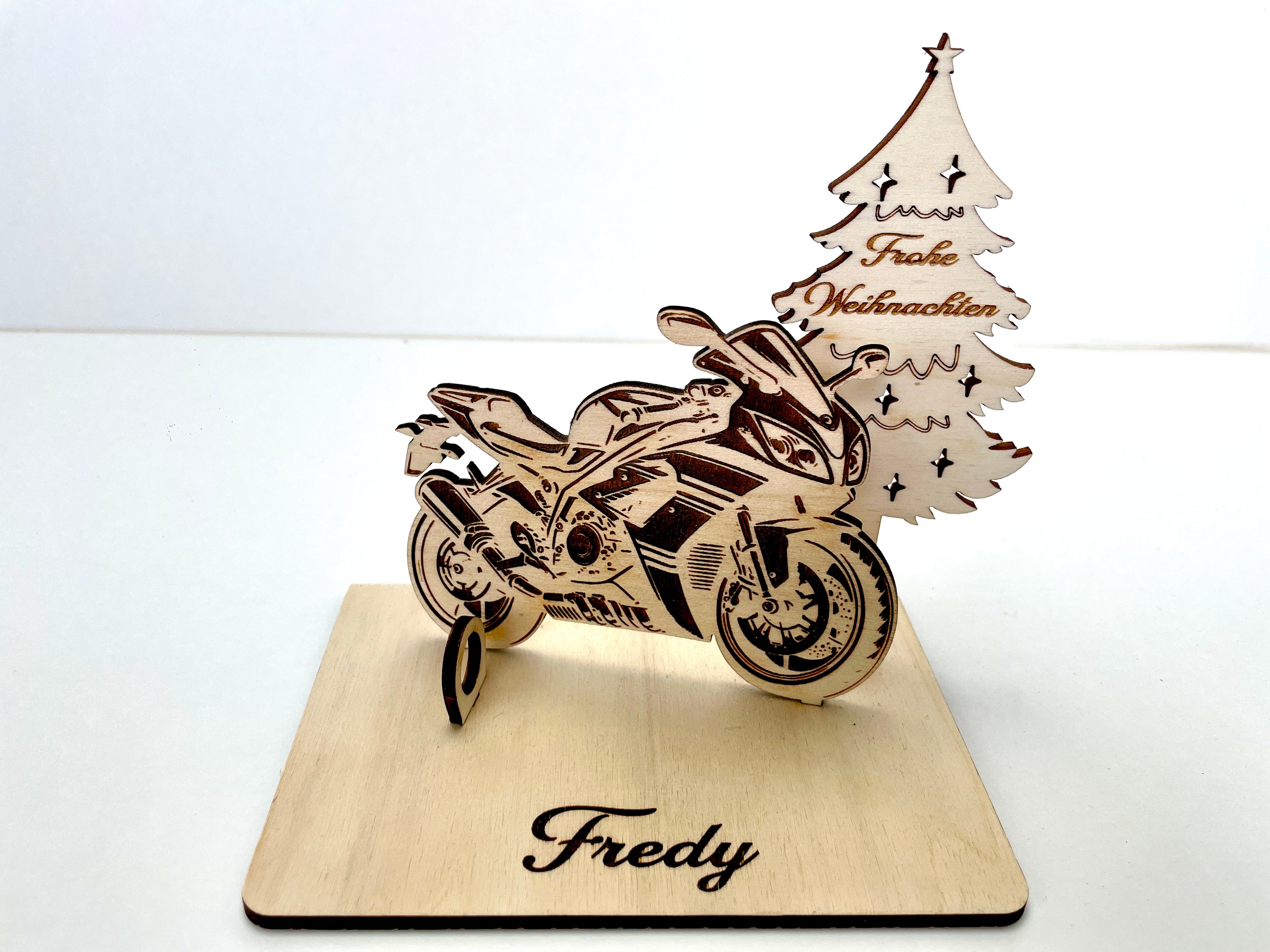Motorrad 125er – Dein personalisiertes Weihnachts-Geldgeschenk aus Holz