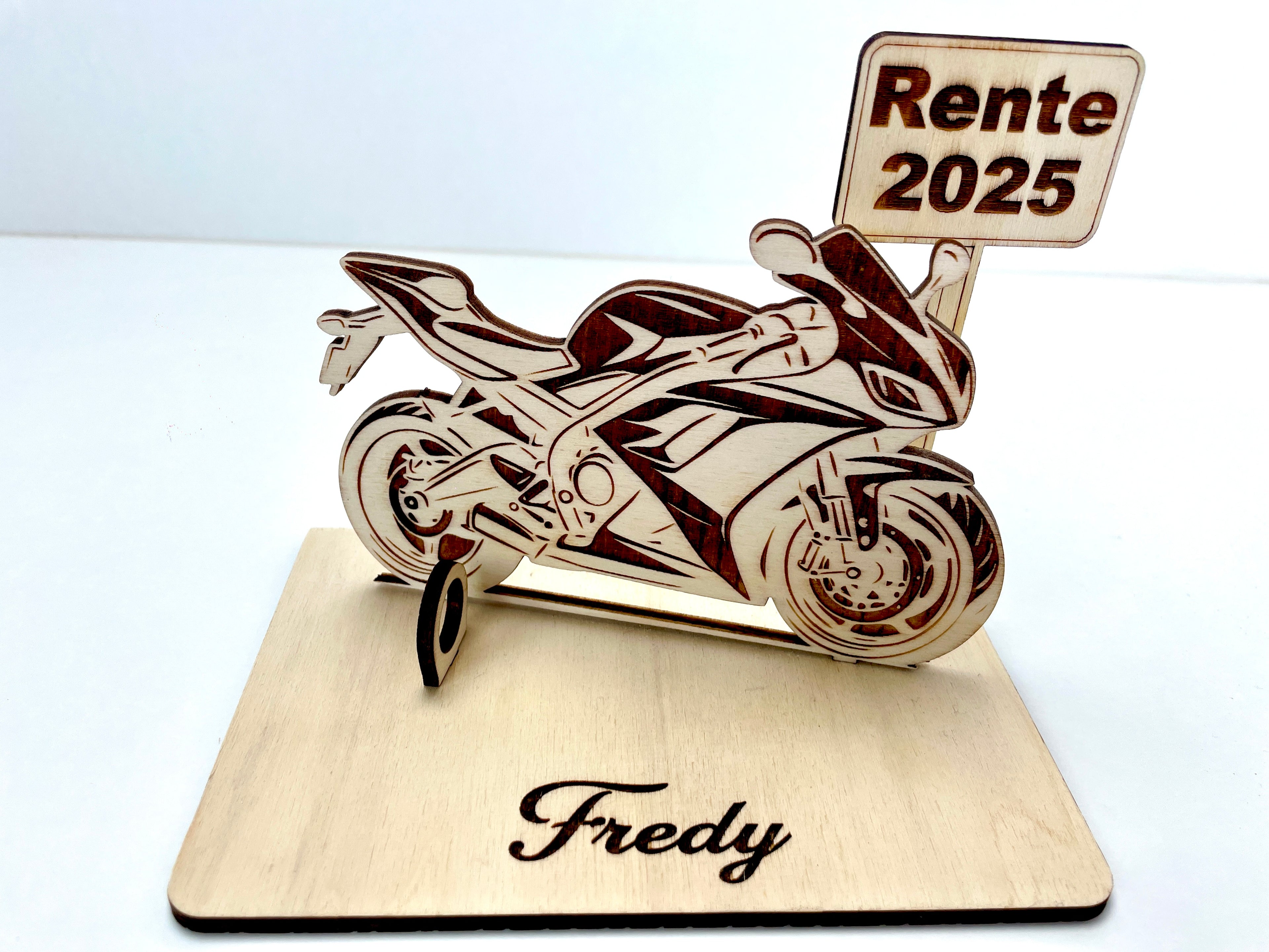Motorrad Rennmaschiene  – Dein personalisiertes Geldgeschenk aus Holz | Originelle Geschenkidee