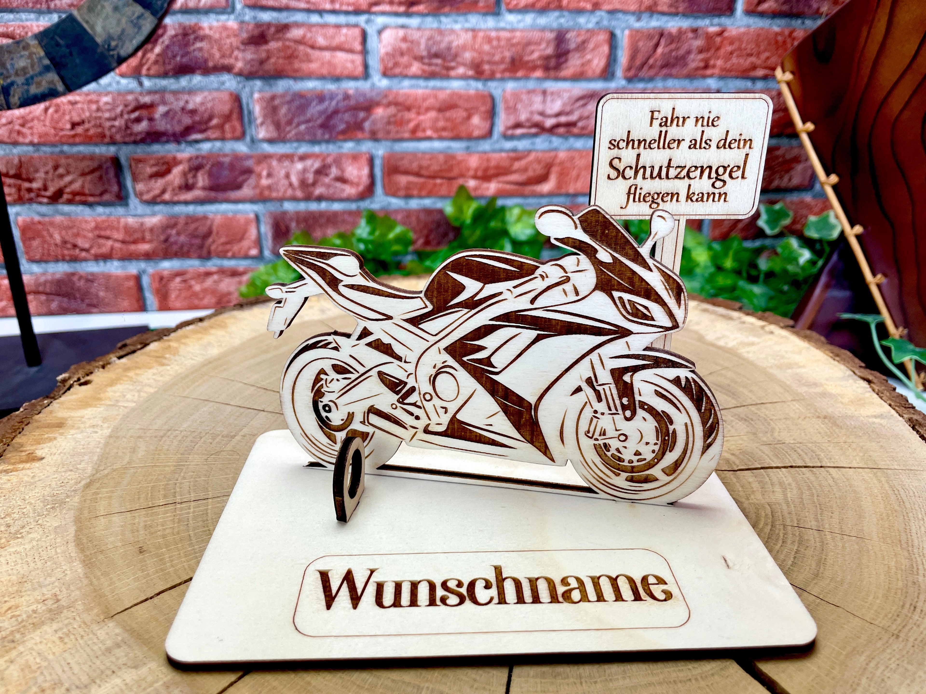 Motorrad Rennmaschiene  – Dein personalisiertes Geldgeschenk aus Holz | Originelle Geschenkidee